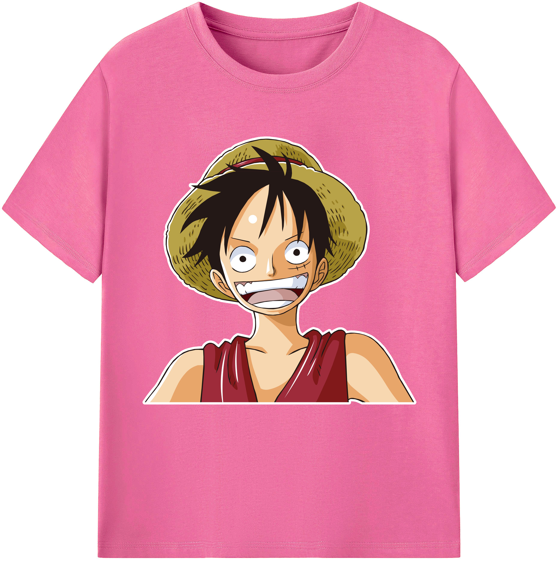 ワンピース モンキー・D・ルフィ ONE PIECE Monkey D. Luffy レディースカジュアルプリントTシャツ（綿100％）